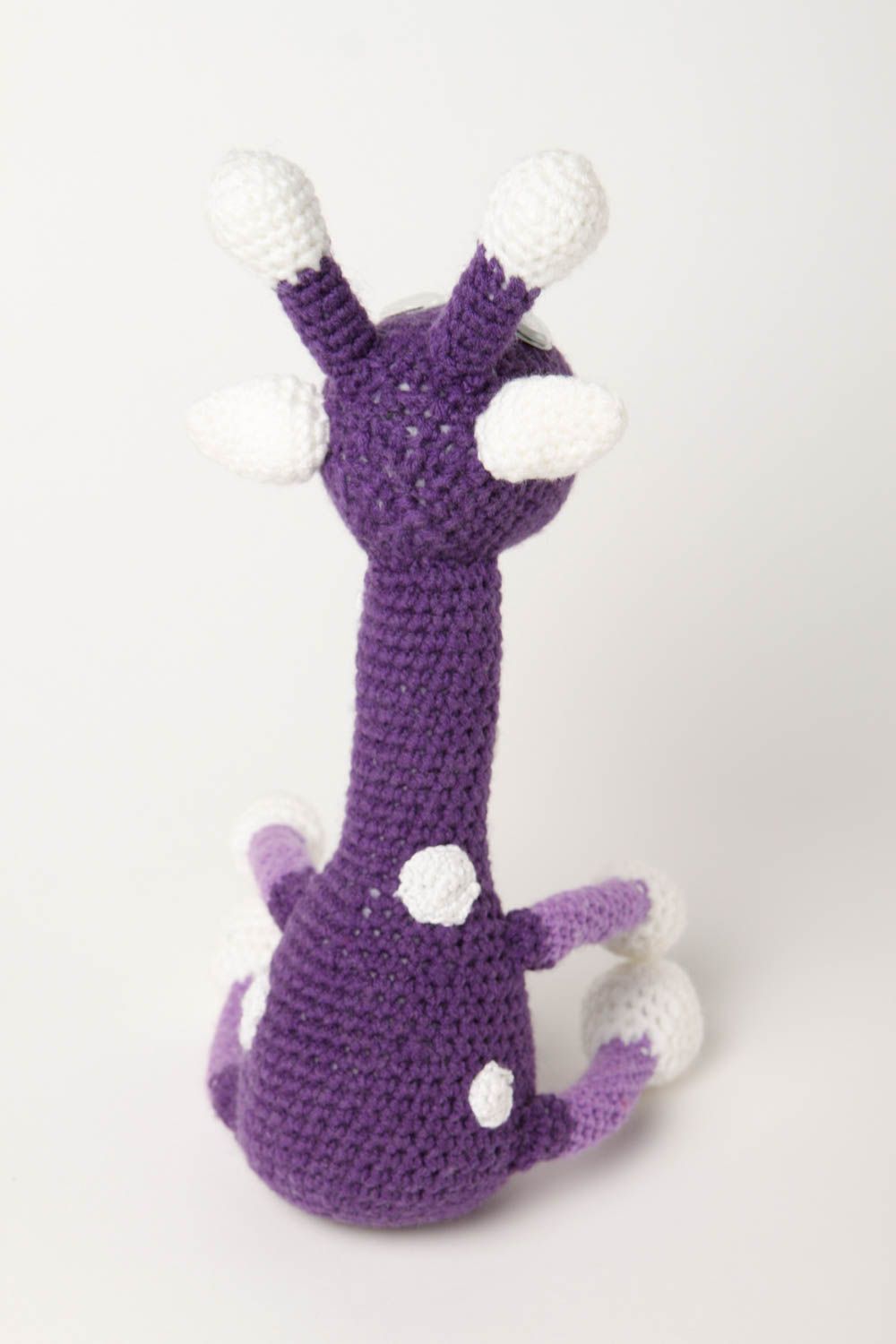 Violettes Kuscheltier Giraffe handmade Stoff Spielzeug Geschenk für Kinder foto 4