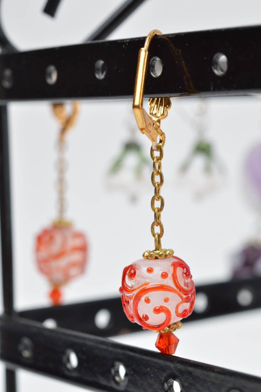 Модная бижутерия серьги ручной работы серьги из стекла подарок женщинам фото 1