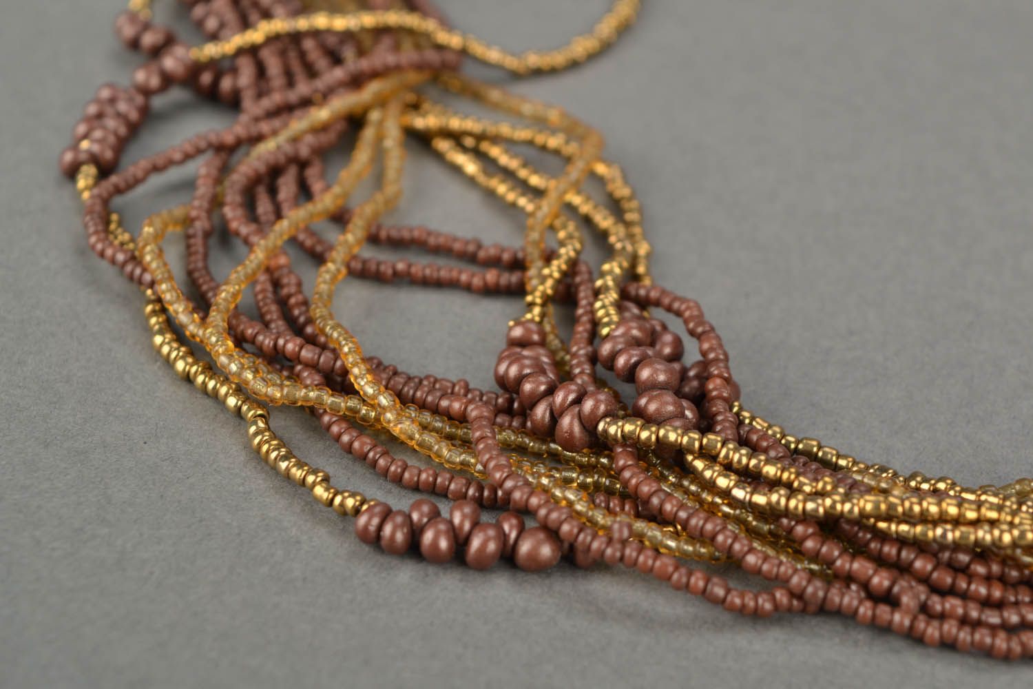 Necklace made of natural clay and beads photo 5