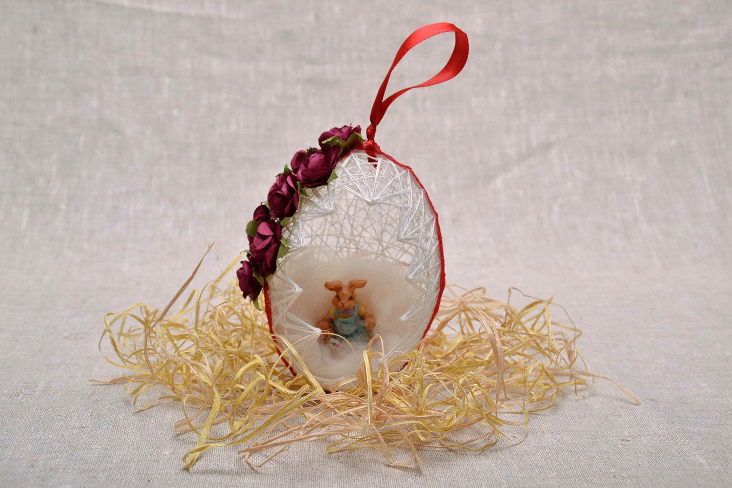 Suspension décorative artisanale pour Pâques faite main photo 1