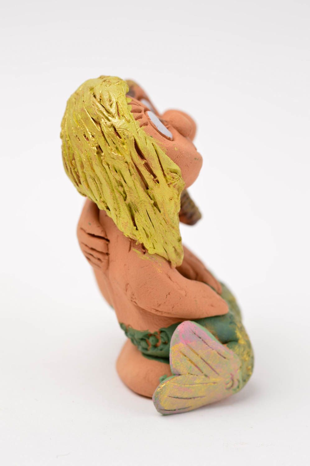 Handmade Deko Figur aus Ton handgemachtes Geschenk Keramik Figur lustiges Paar foto 2