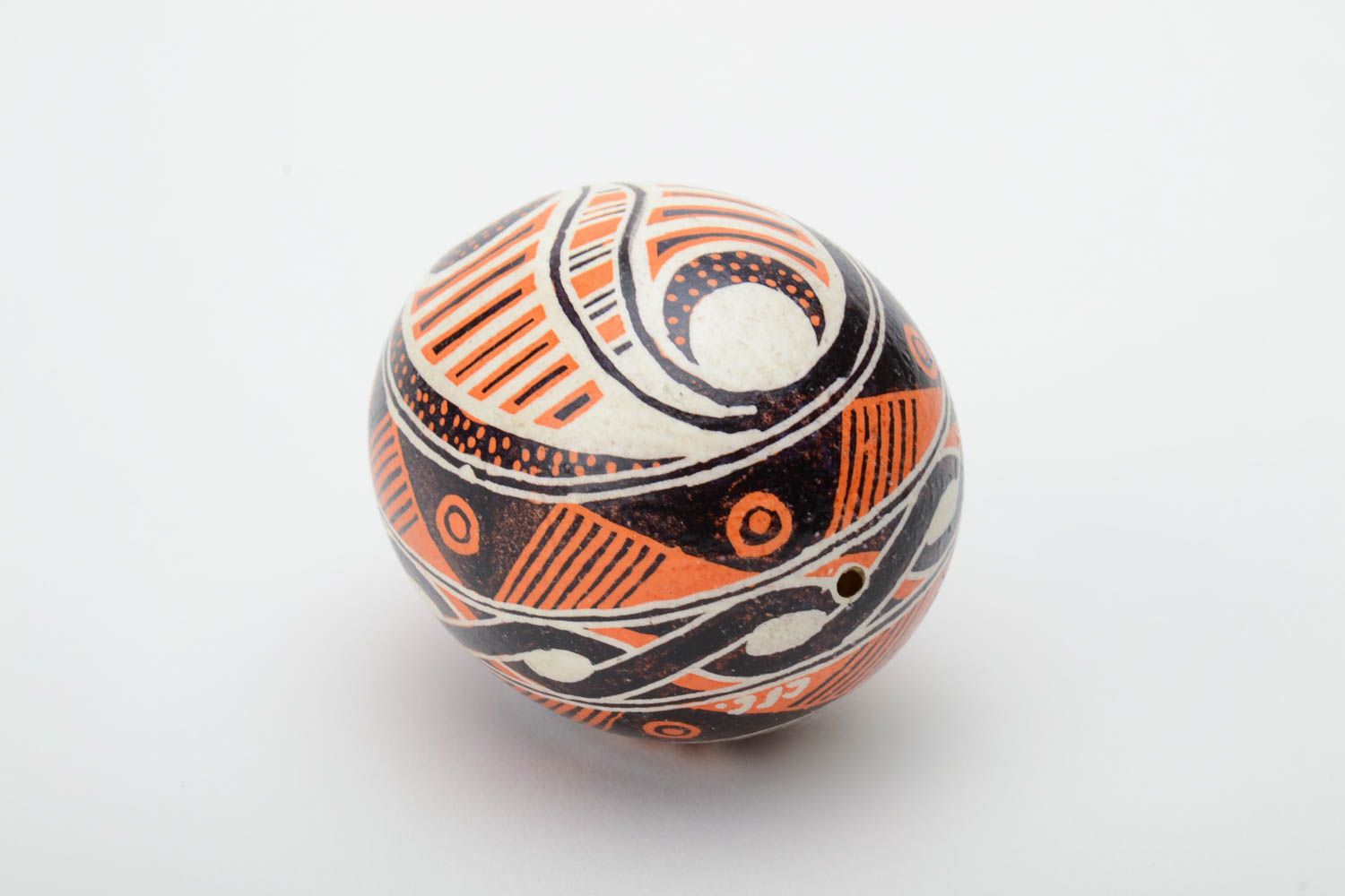 Handmade designer pysanka decorative Easter egg painted with wax and aniline dyes photo 4