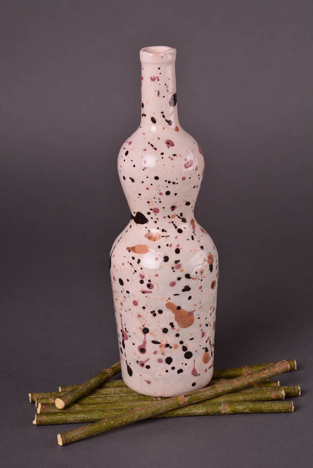 Подарок ручной работы глиняная бутылка красивая керамическая бутылка 700 мл фото 3