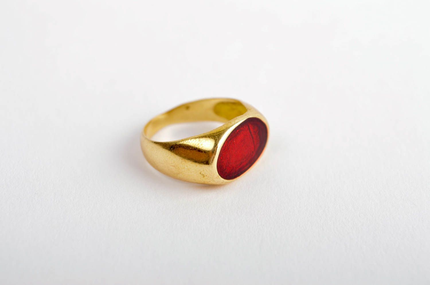 Кольцо ручной работы женский перстень металлическое украшение перстень с эмалью фото 2