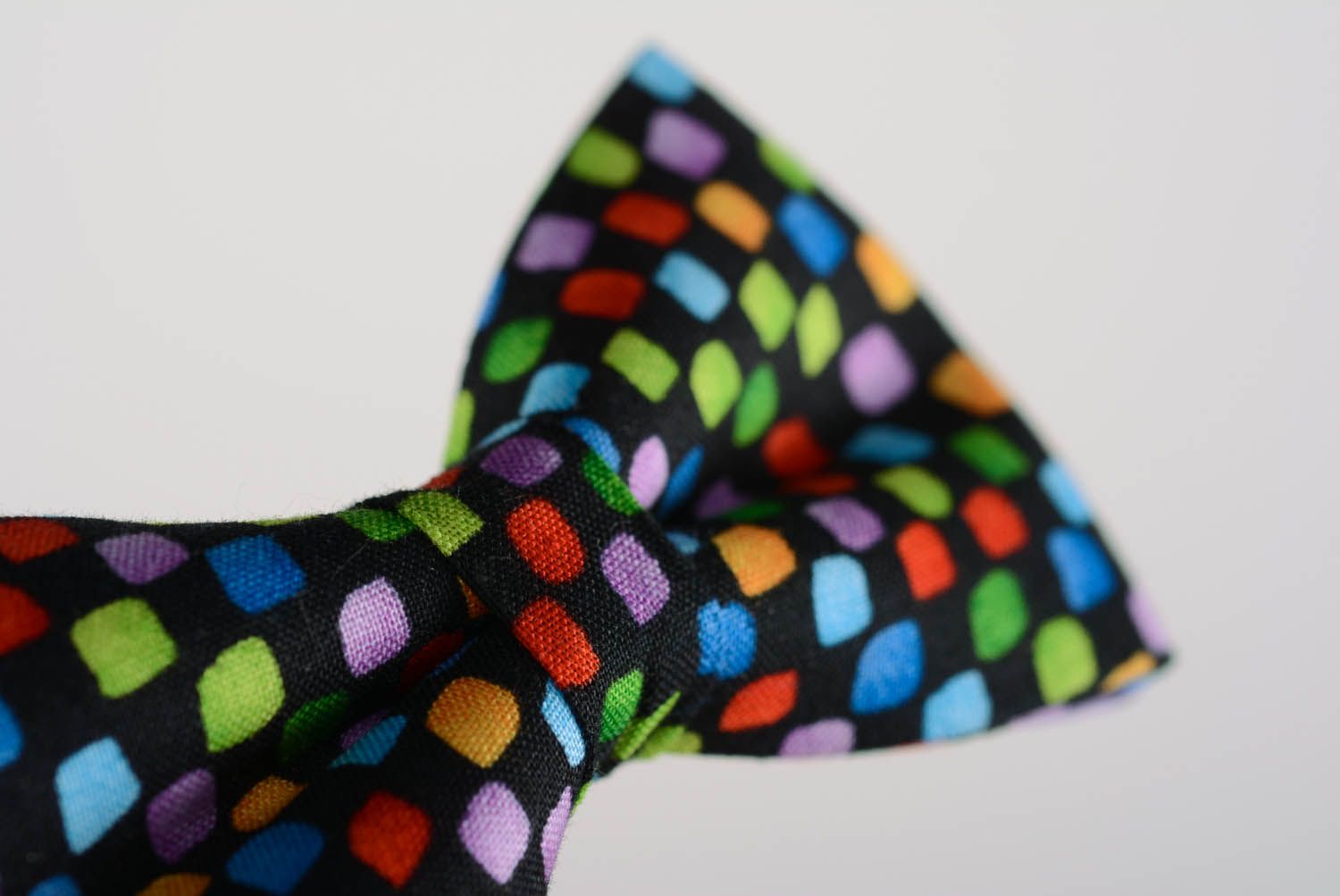 Purple bow tie with colourful squares  photo 4