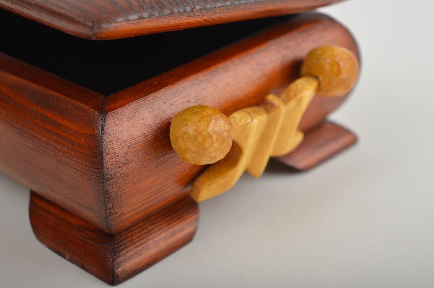 Деревянная шкатулка ручной работы шкатулка для украшений изделие из дерева  фото 4