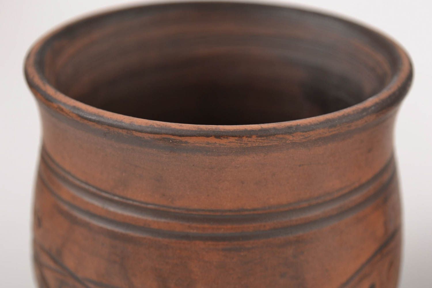 Handmade Becher aus Ton Set 2 Stück Keramik Geschirr Geschenk für Männer Ethno foto 3