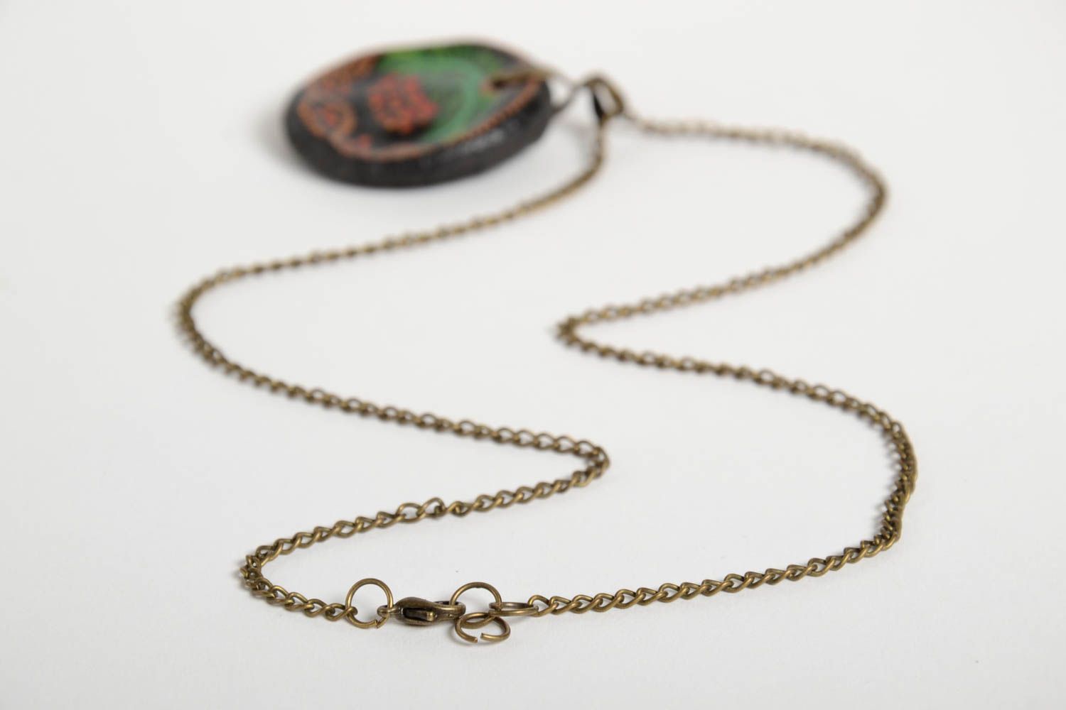 Handmade pendant unusual pendant clay accessory for girls designer jewelry photo 5