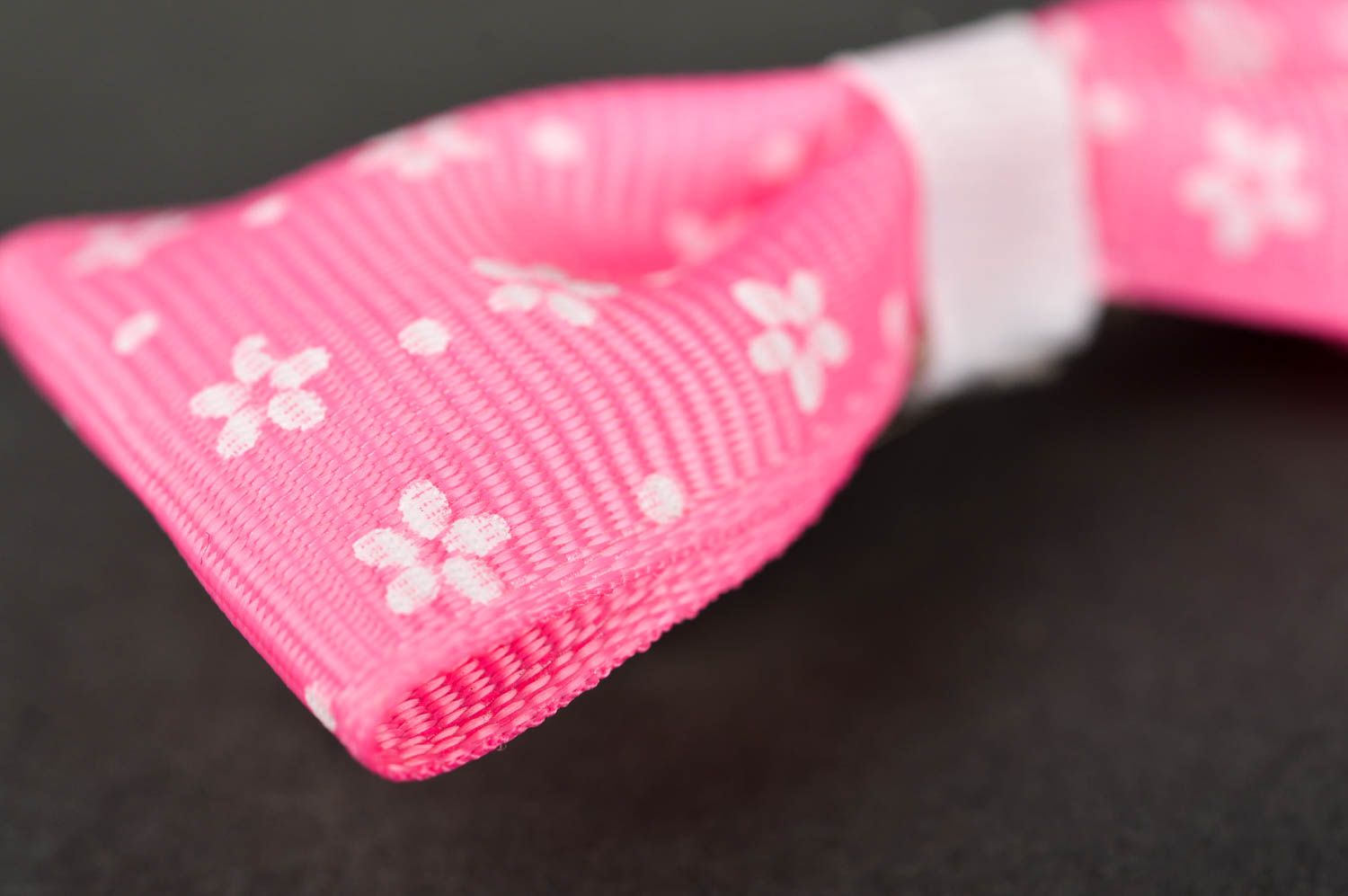 Barrette noeud faite main Pince cheveux rose à fleurs Cadeau pour fille photo 5