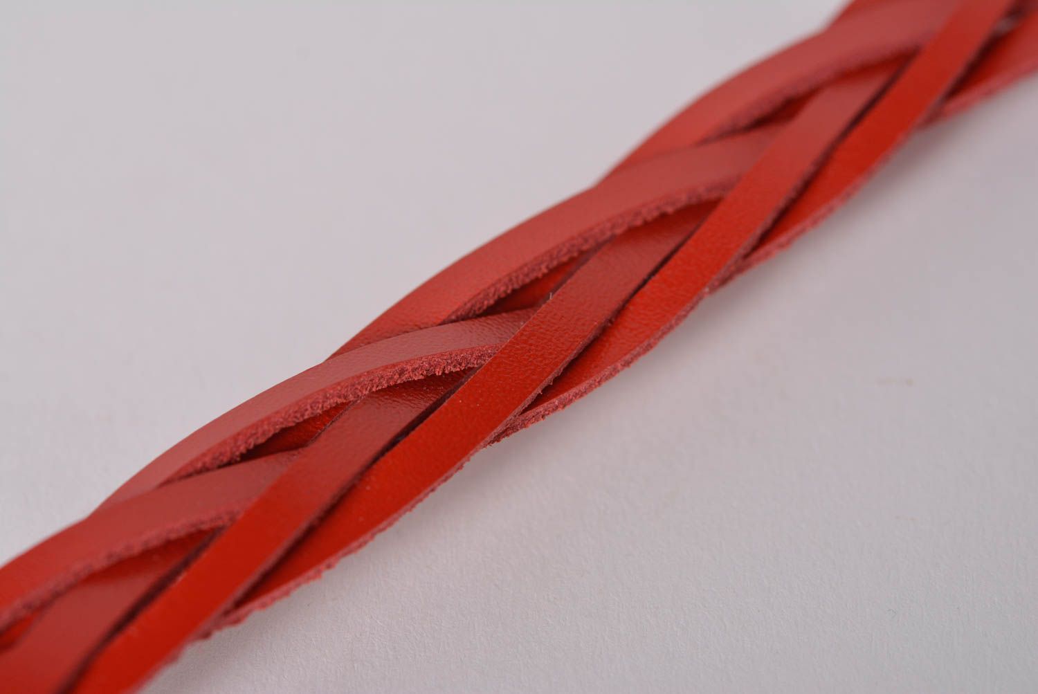 Pulsera original de cuero de color rojo bisutería artesanal regalo para mujer foto 5