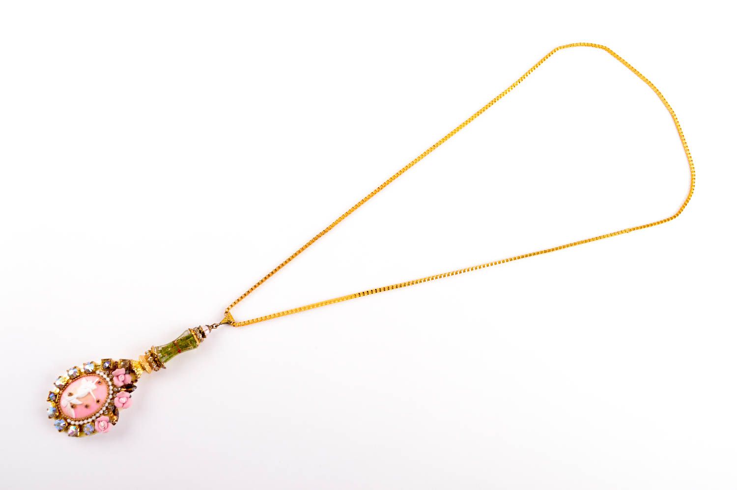 Handmade pendant unusual pendant for women designer accessory with stones photo 5
