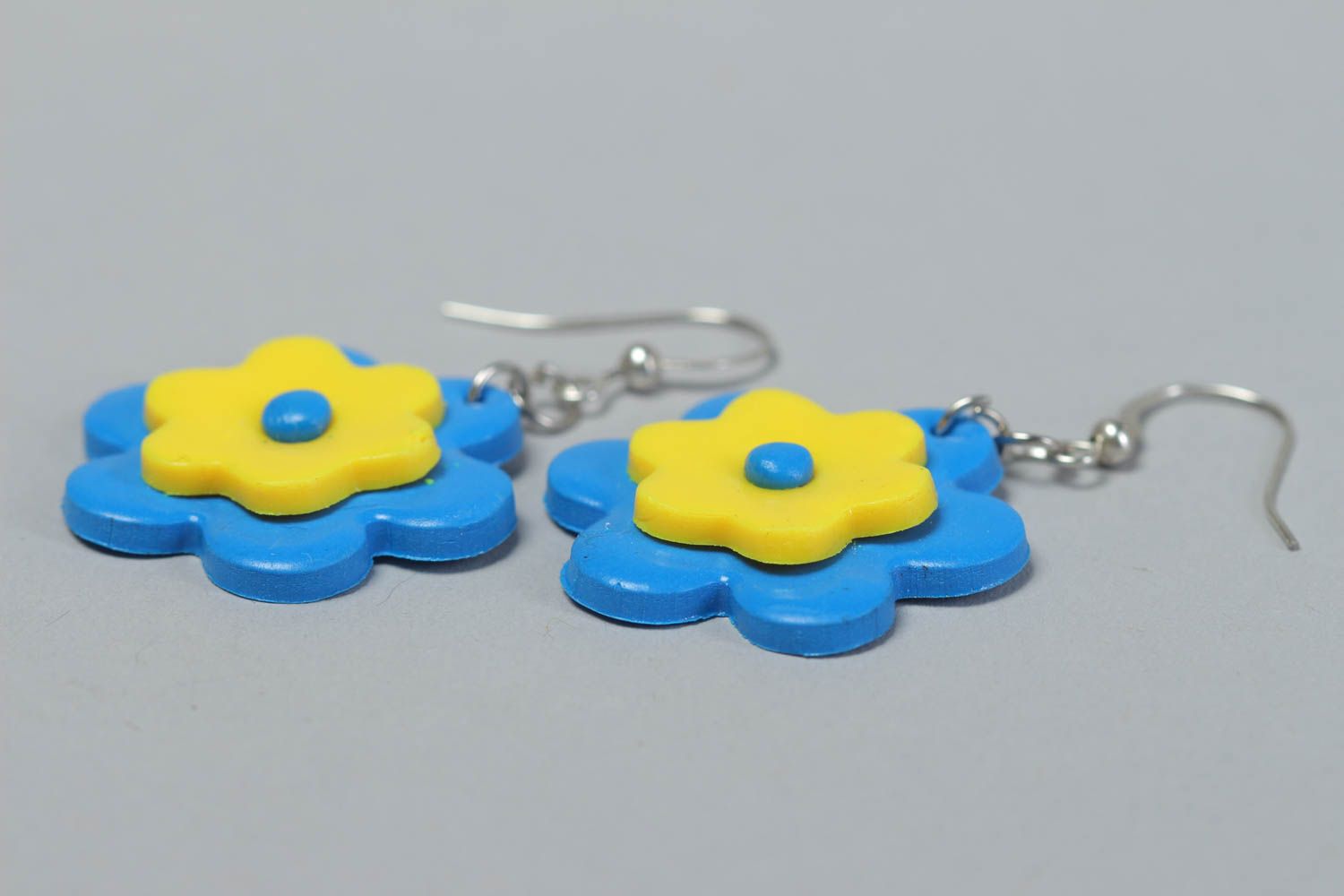 Handcrafted plastic flower earrings beautiful jewellery unusual gifts for her photo 3