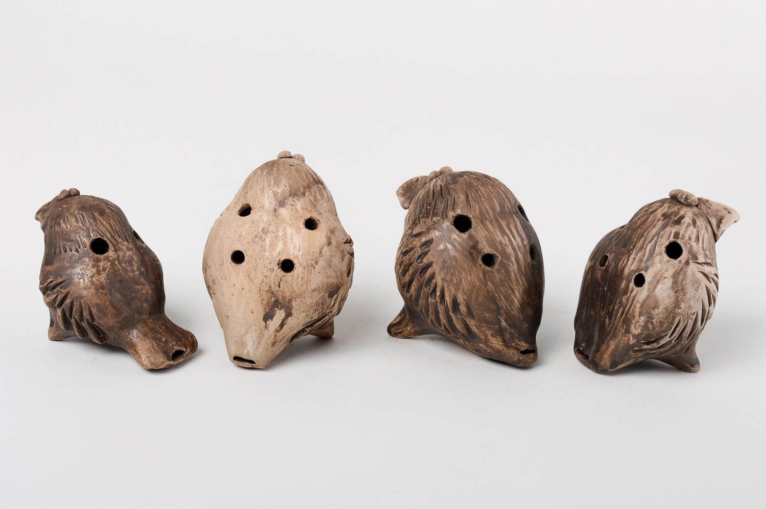 Set de silbatos de barro hechos a mano figuras decorativas souvenirs originales  foto 3