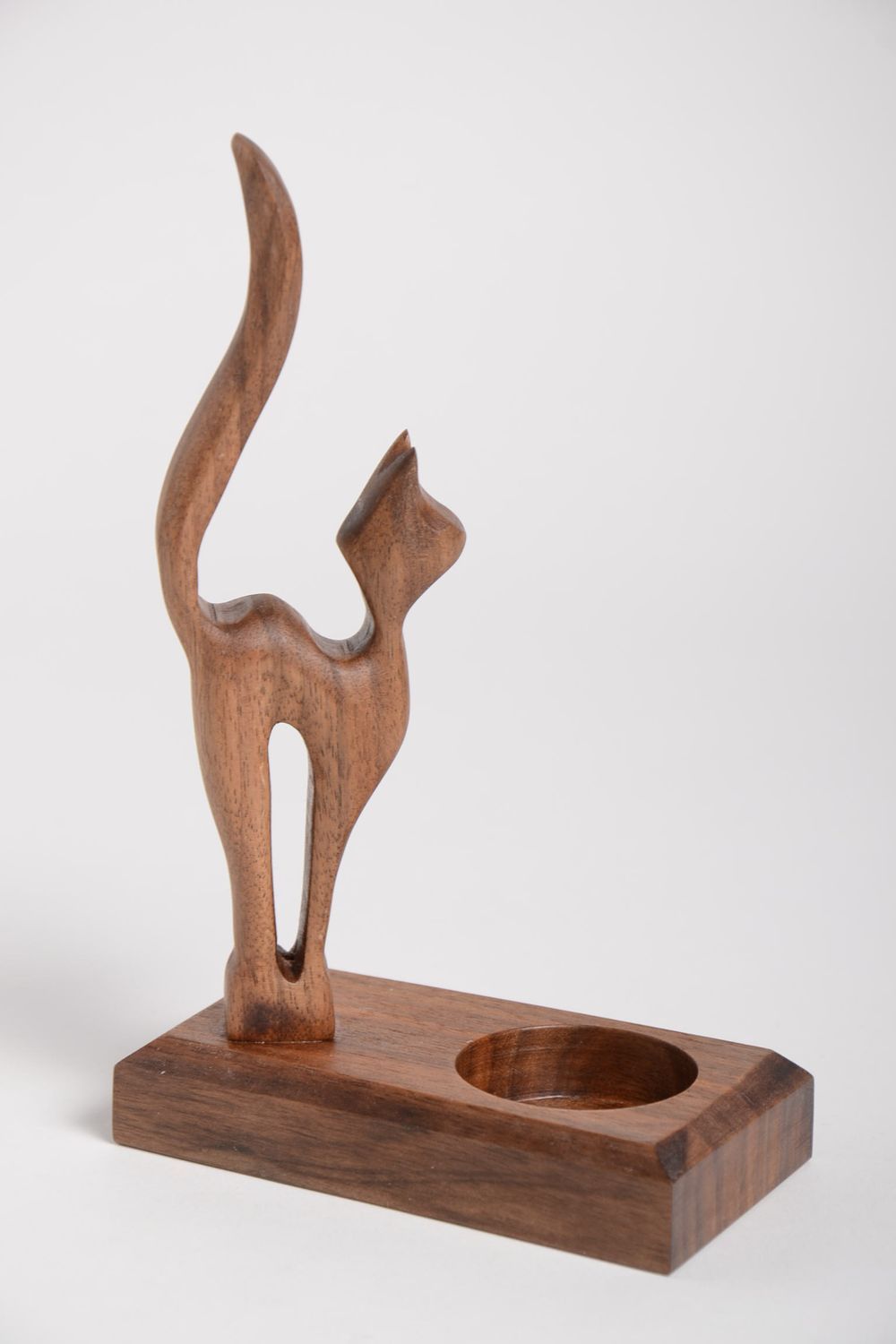 Candelero de madera hecho a mano figura decorativa objeto de decoración  foto 4