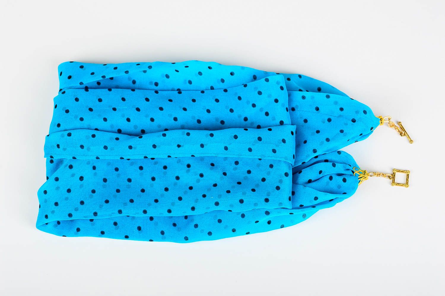 Handmade Damen Halstuch Accessoire für Damen blau gepunktet Damen Schal foto 5