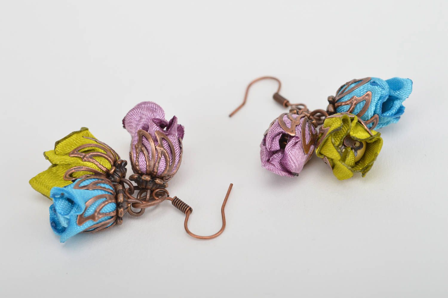 Handmade Schmuck Ohrhänger Ohrringe mit Blumen Ohrringe für Frauen Damen schmuck foto 4