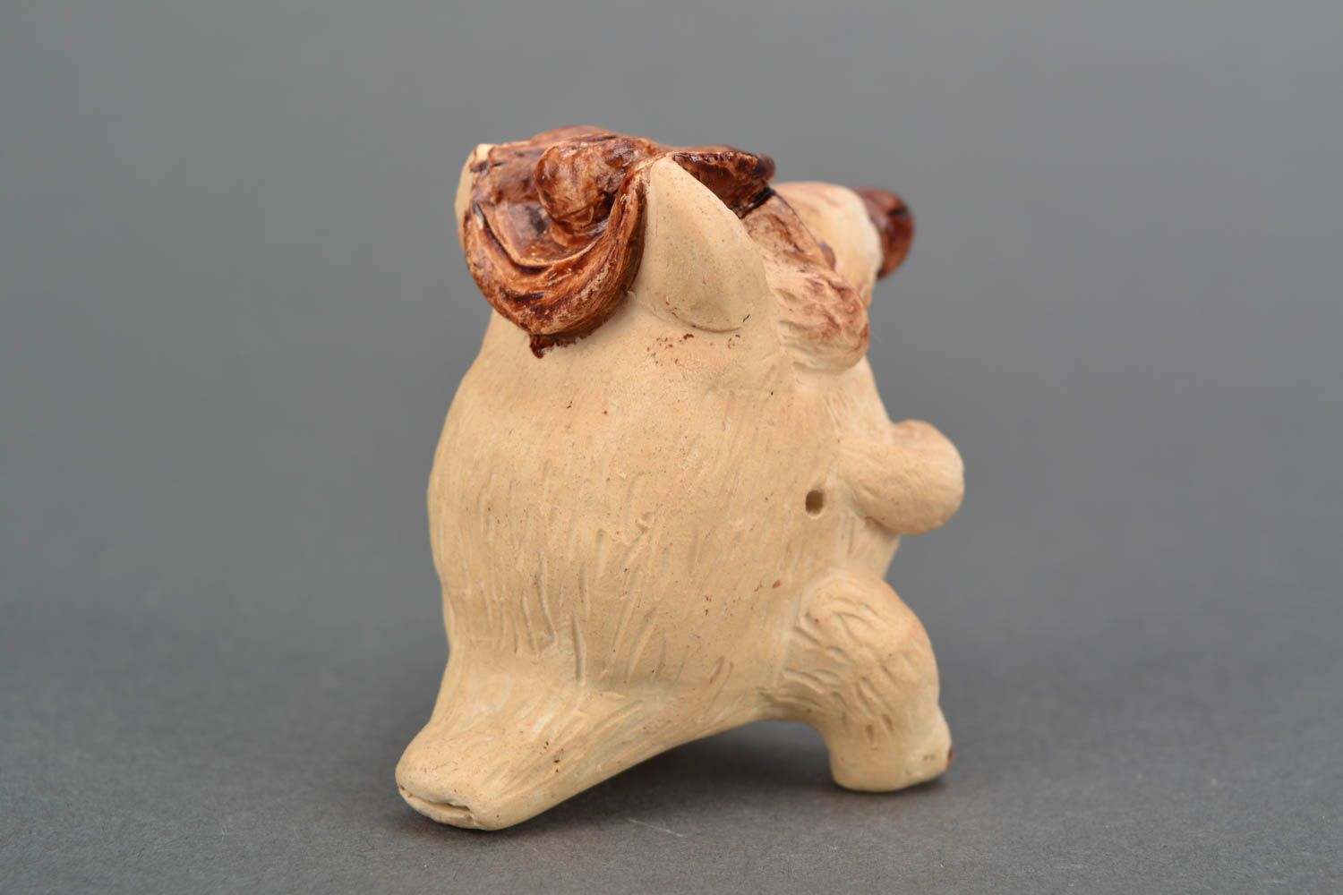 Глиняная игрушка-свистулька расписанная  фото 4
