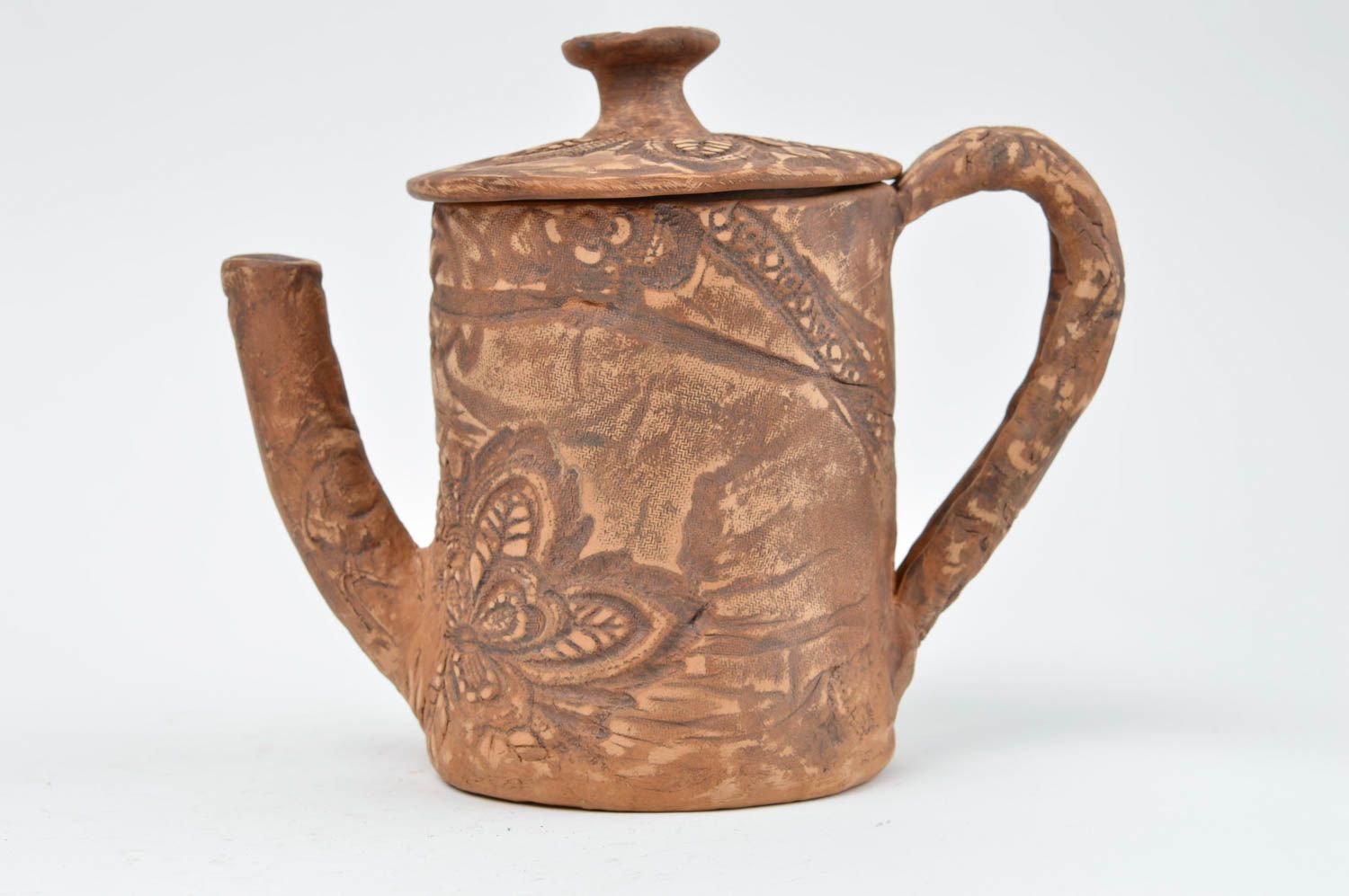 Beautiful handmade clay teapot designer ceramic teapot pottery art works photo 2
