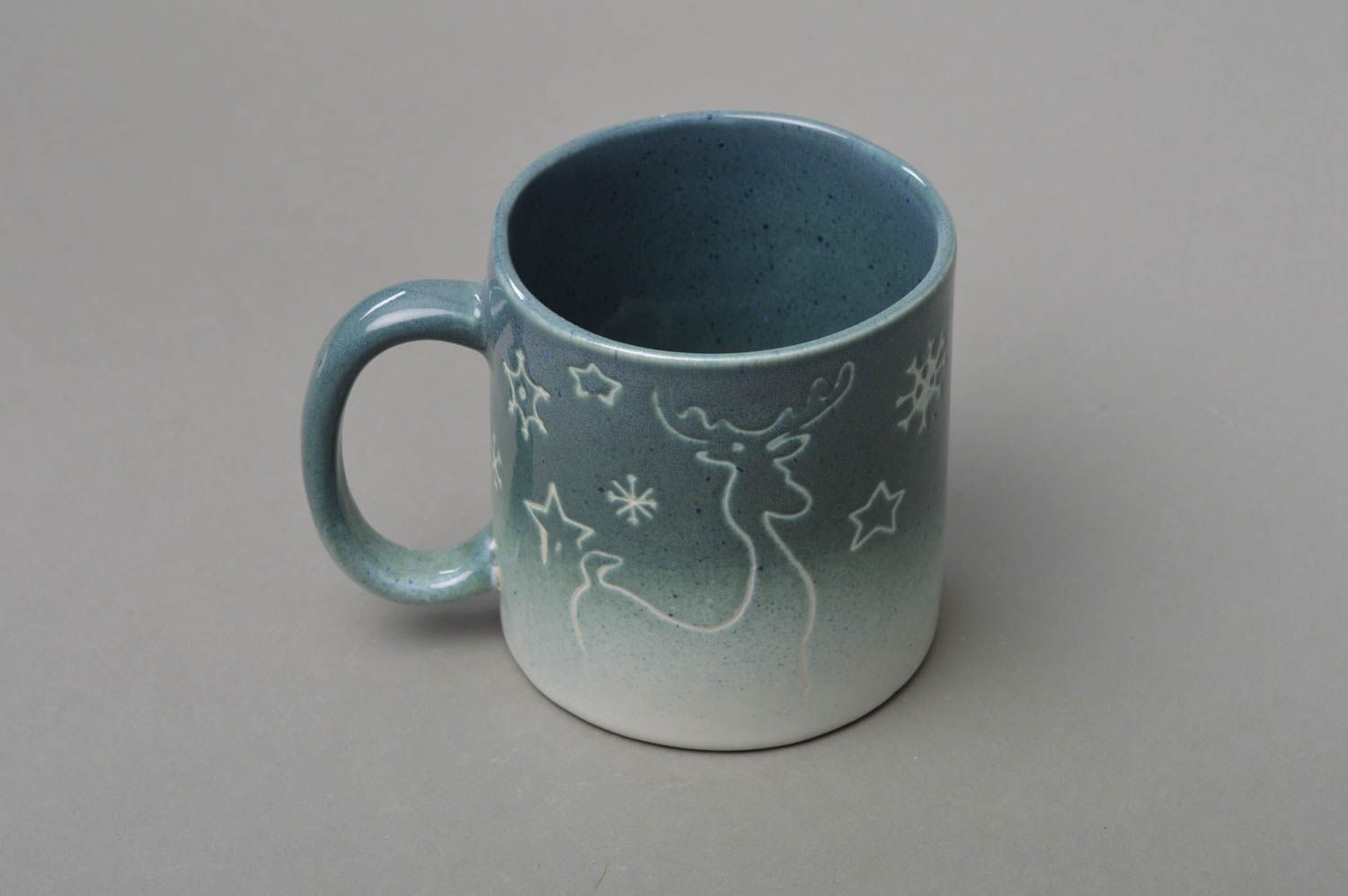Чашка из фарфора ручной работы покрытая глазурью красивая авторская Север фото 1