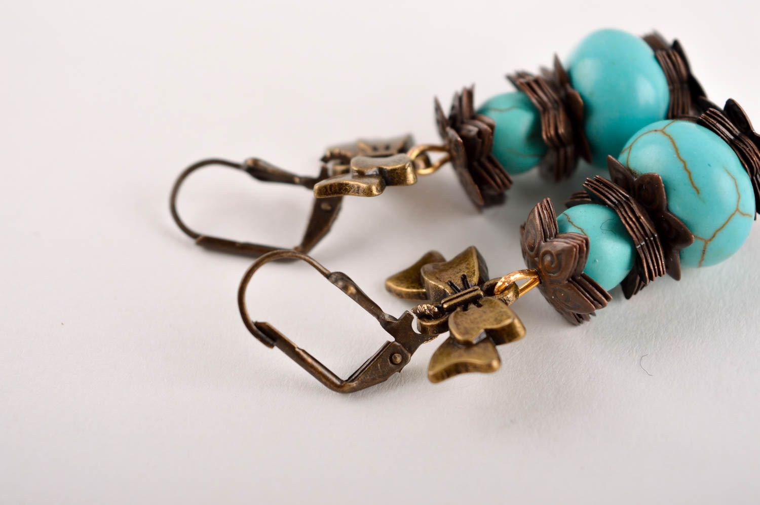 Homemade jewelry designer earrings turquoise earrings cool jewelry gifts for her photo 5