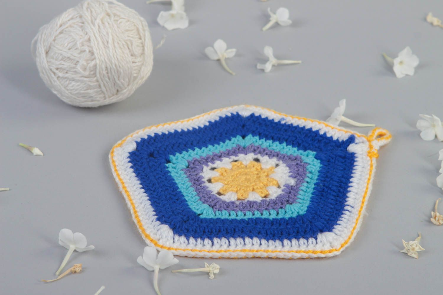Crocheted pot holder kitchen elements stylish potholder textile for home photo 1