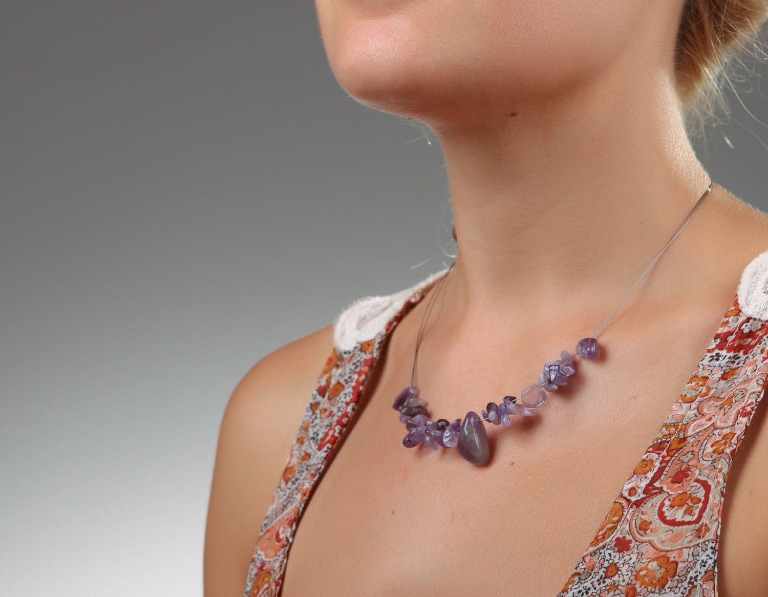 Necklace with amethyst photo 5