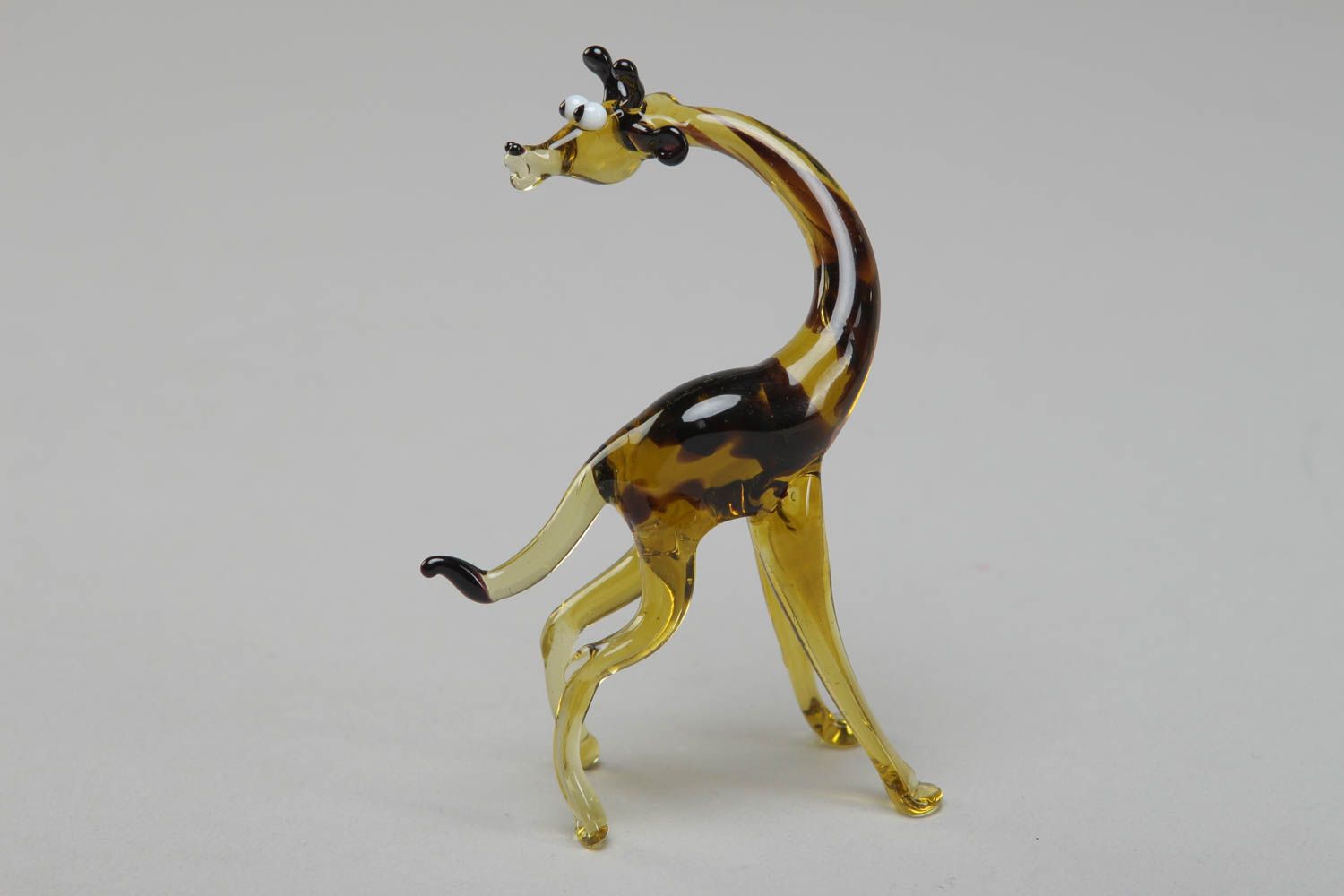 Petite figurine en verre au chalumeau Girafe décoration faite main cadeau photo 3
