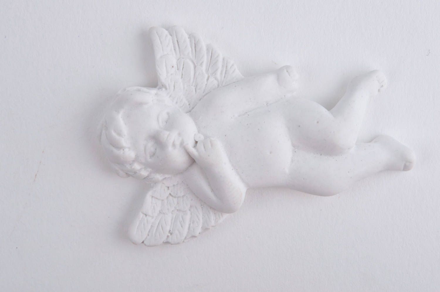 Handmade gypsum white angel unusual blank for creativity designer statuette photo 2