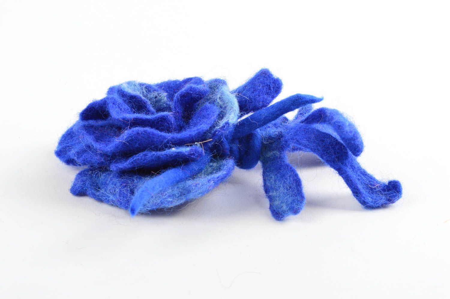 Broche de moda de lana natural azul bisutería artesanal regalo original foto 2