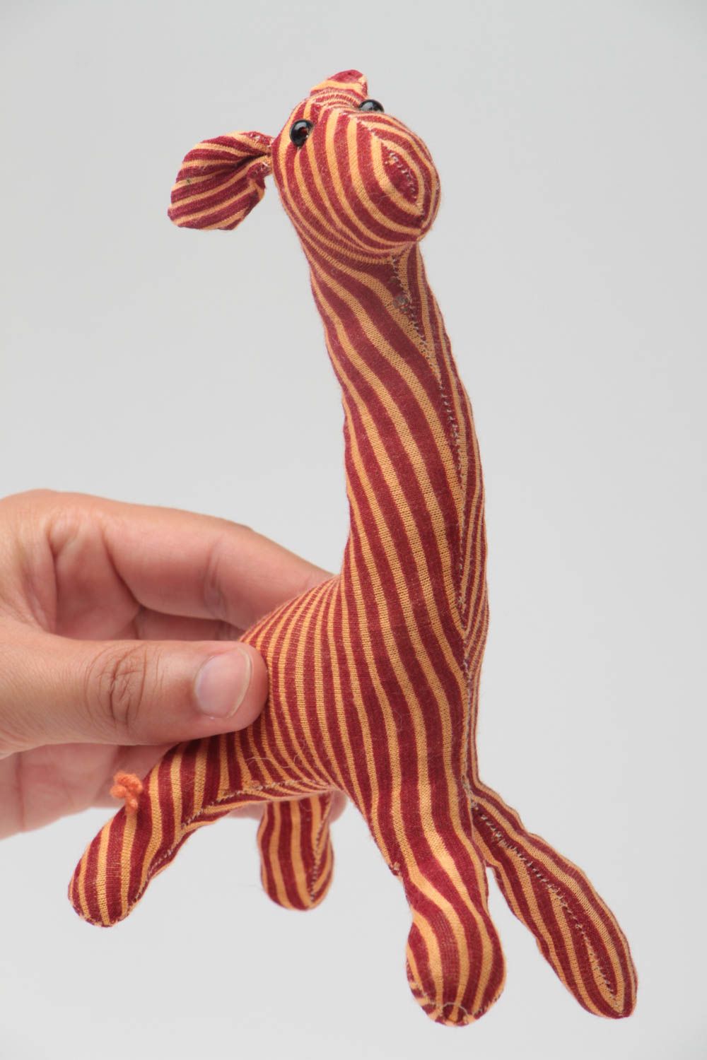 Handmade Stoff Kuscheltier Giraffe weich gestreift lustig schön für Kinder foto 5