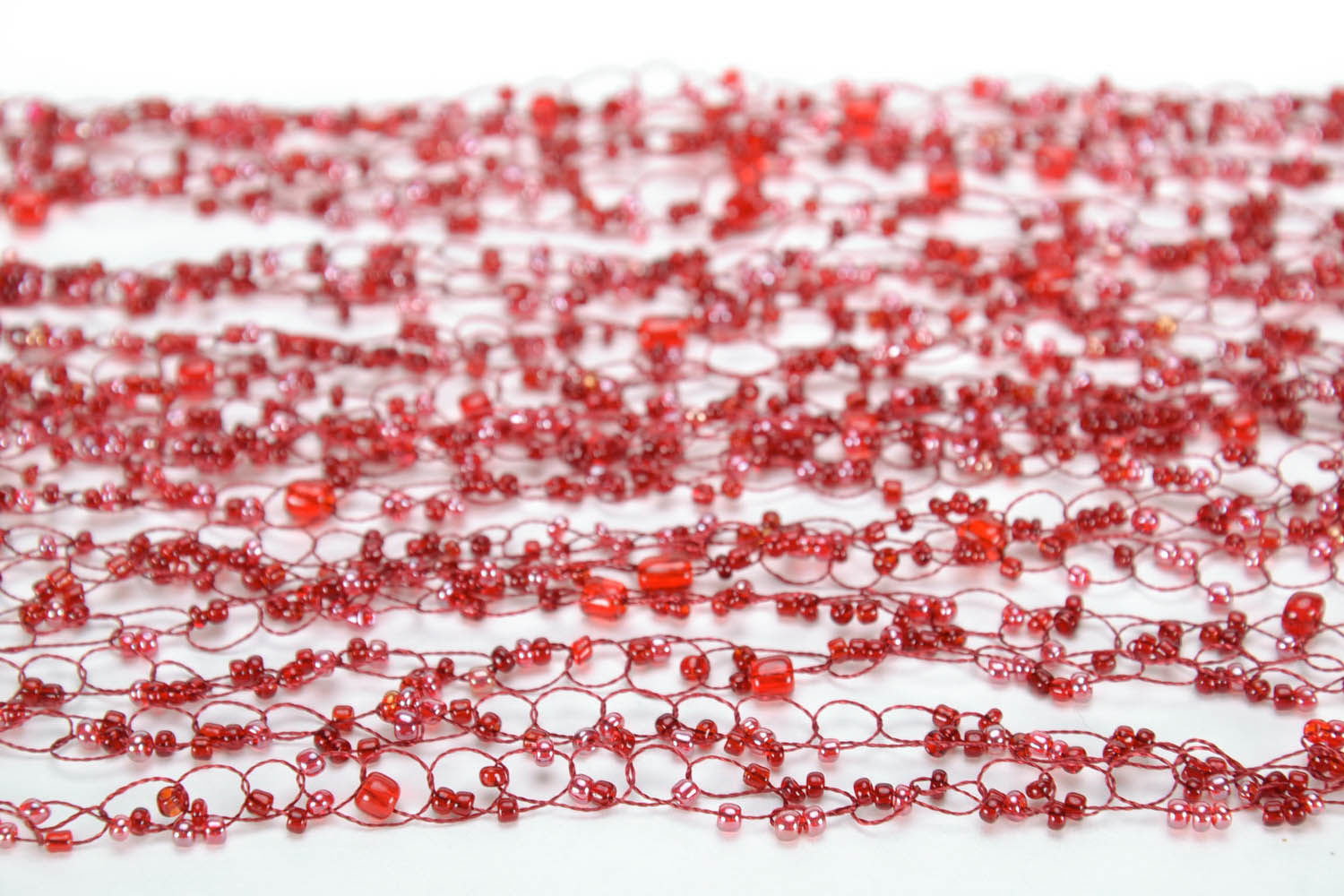 Collier rouge en perles de rocailles fait main photo 5