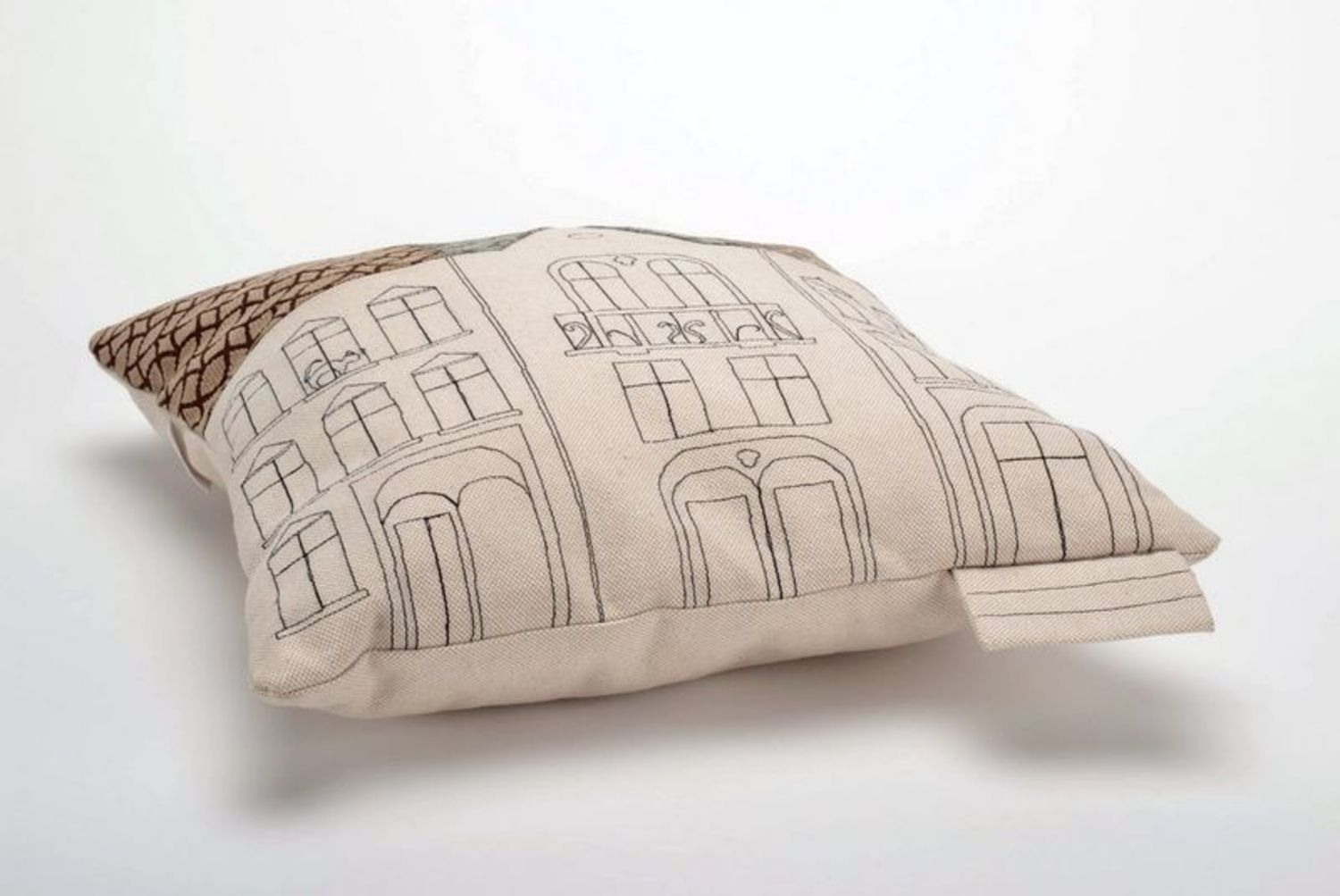 Pillow made from cotton and polyester with an embroidery House photo 3