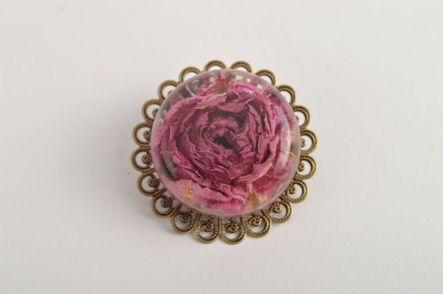 Handmade brooch pin epoxy resin flower jewelry vintage brooch gifts for women photo 2