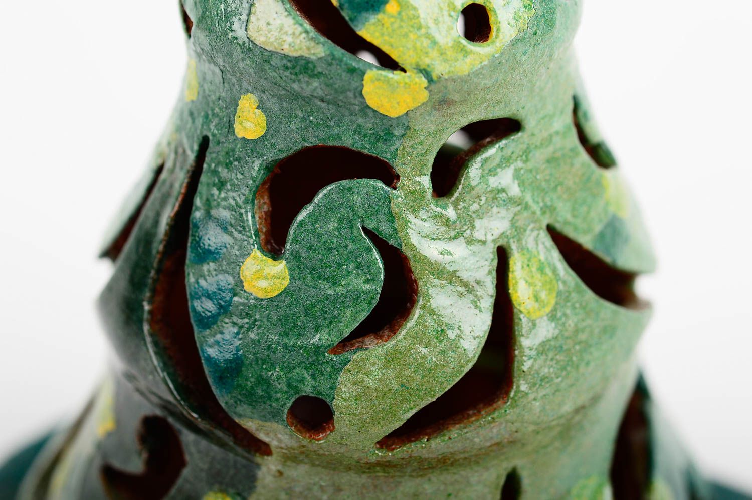 Kerzenhalter aus Ton Designer Kerzenhalter Handmade Deco Teelichthalter bunt foto 5