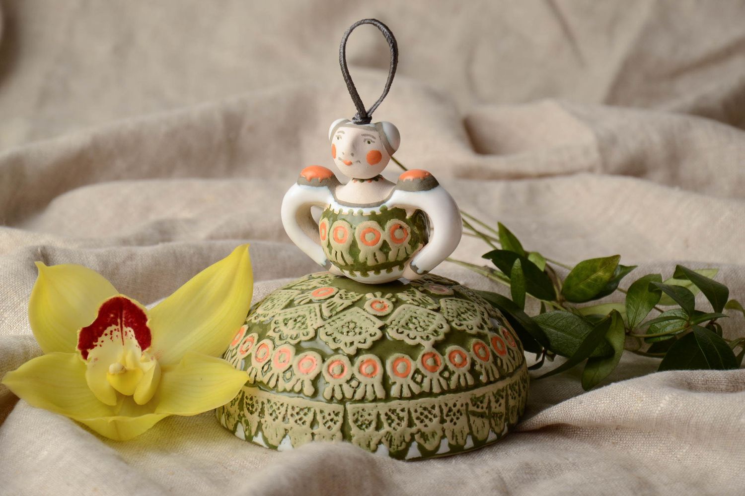Ceramic bell for home decor Lady photo 1