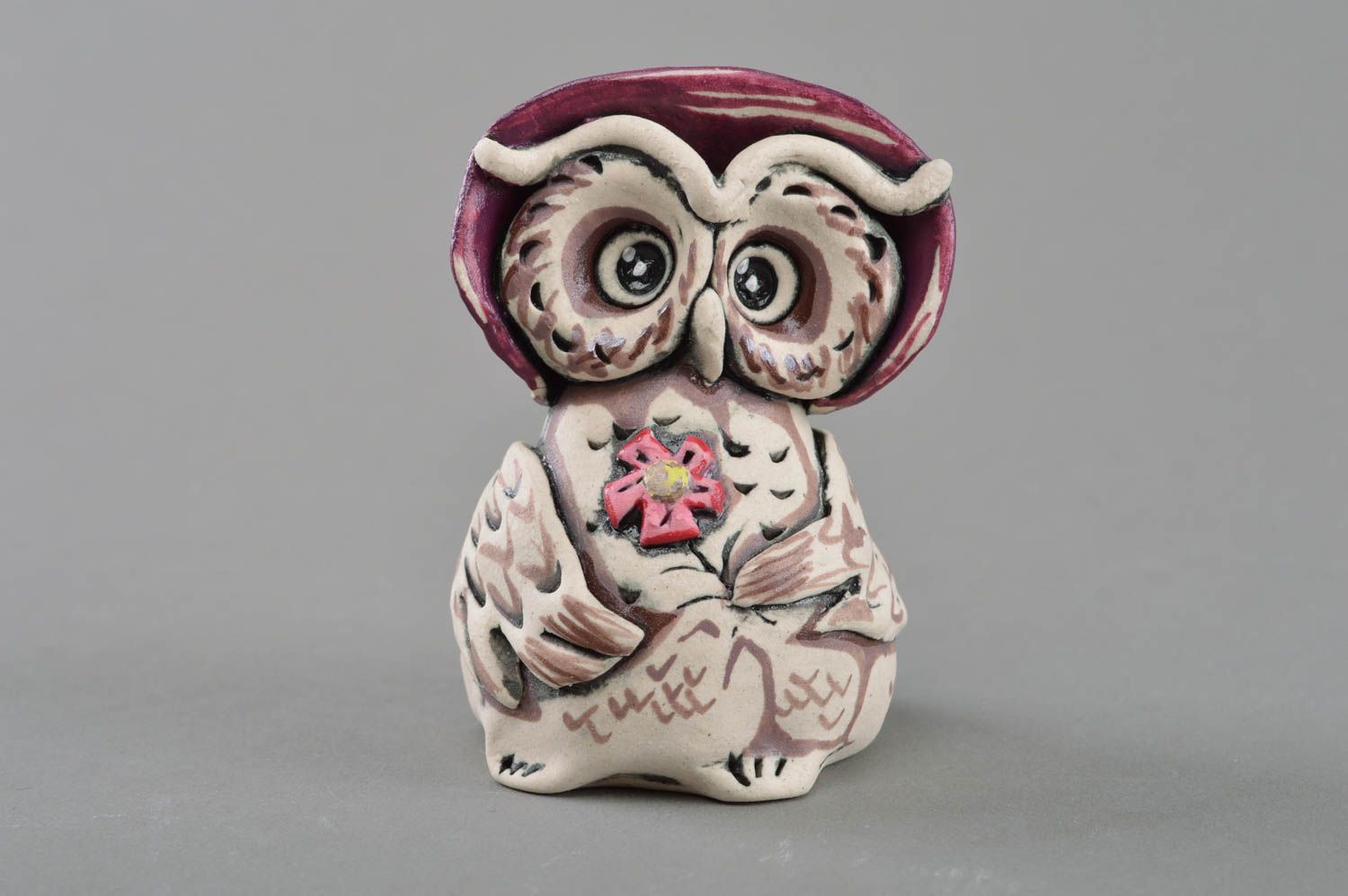Figura de porcelana artesanal elemento decorativo regalo original Lechuza  foto 1