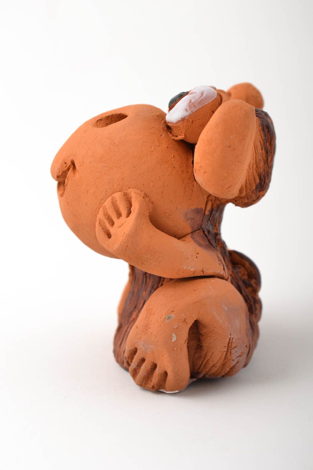 Figurina fatta a mano in ceramica carino animaletto souvenir di terracotta foto 2