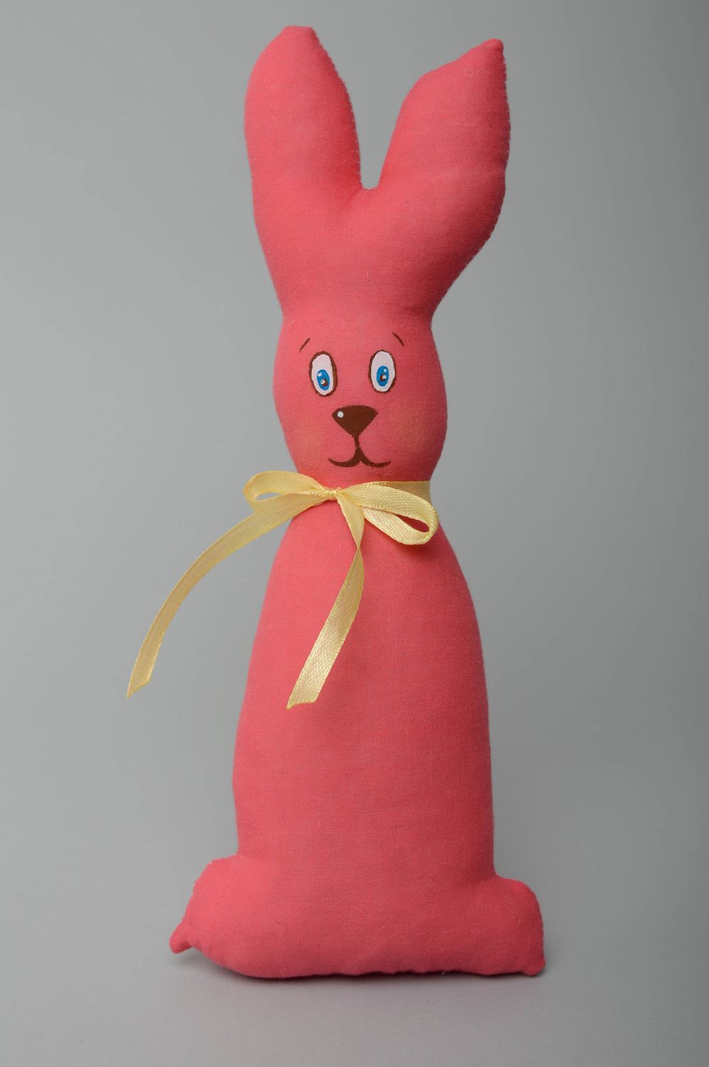 Мягкая игрушка ручной работы Розовый заяц фото 1