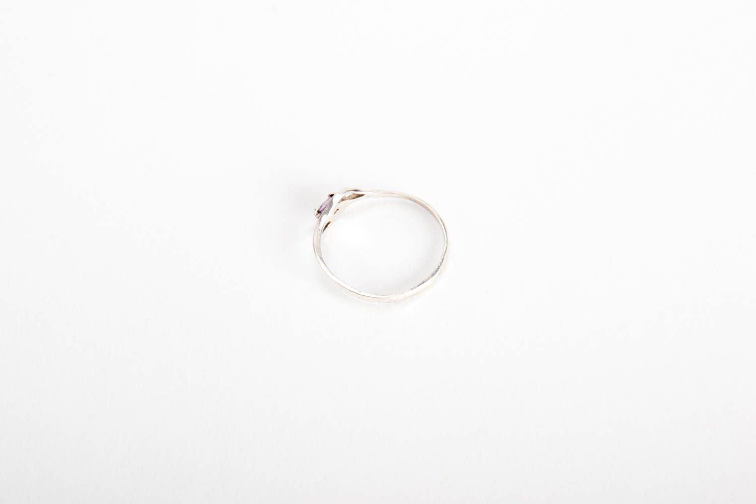Серебряное украшение ручной работы серебряное кольцо женское кольцо с аметистом фото 4