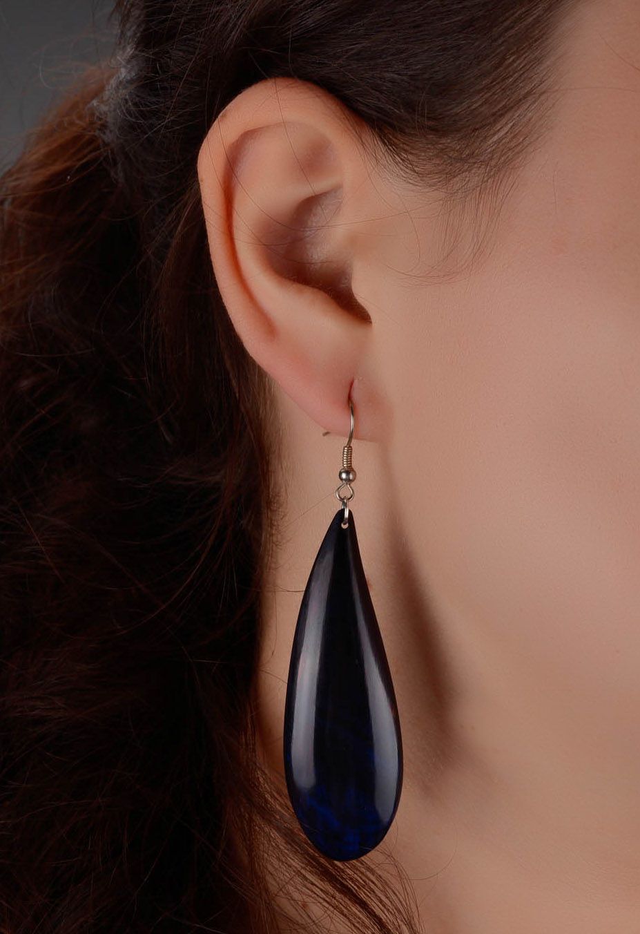 Earrings made of cow horn photo 4