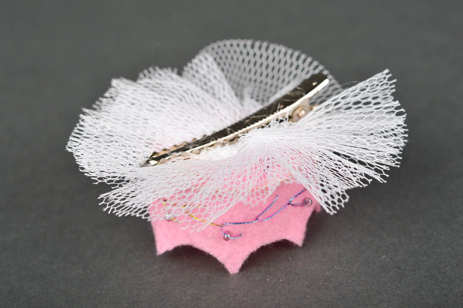 Handmade Haarschmuck für Kinder Haarspange Mädchen Mode Accessoire Krone rosa foto 5