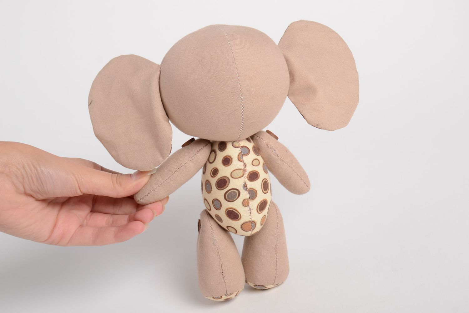 Игрушка слон ручной работы детская игрушка хлопковая мягкая игрушка расписная фото 4