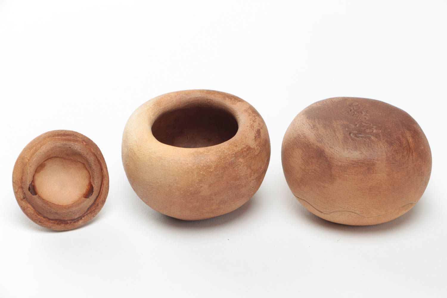 Set of two ceramic clay pots 0,33 lb  photo 4