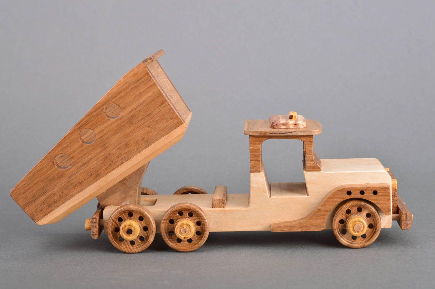 Small handmade eco friendly wooden toy truck for decor collectible item photo 3
