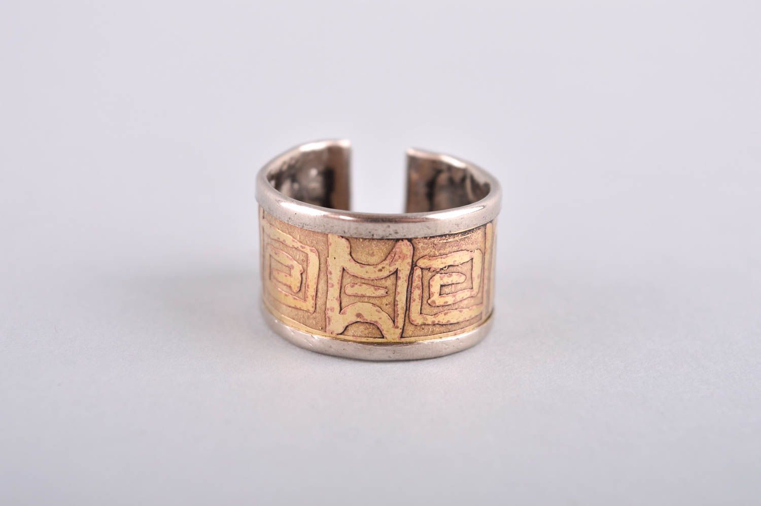 Кольцо ручной работы кольцо из мельхиора оригинальное металлическое украшение фото 3