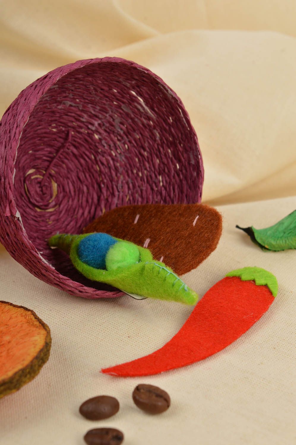 Магниты ручной работы магниты для детей фетровые игрушки в виде овощей комплект фото 1