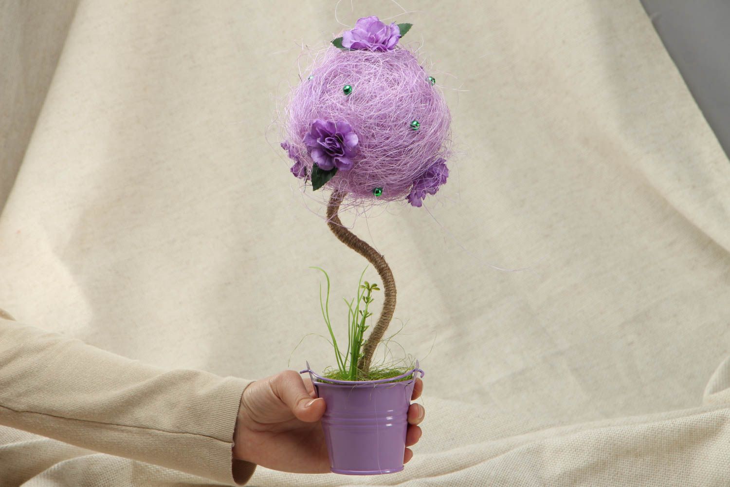 Handmade tree of happiness of lilac color photo 4