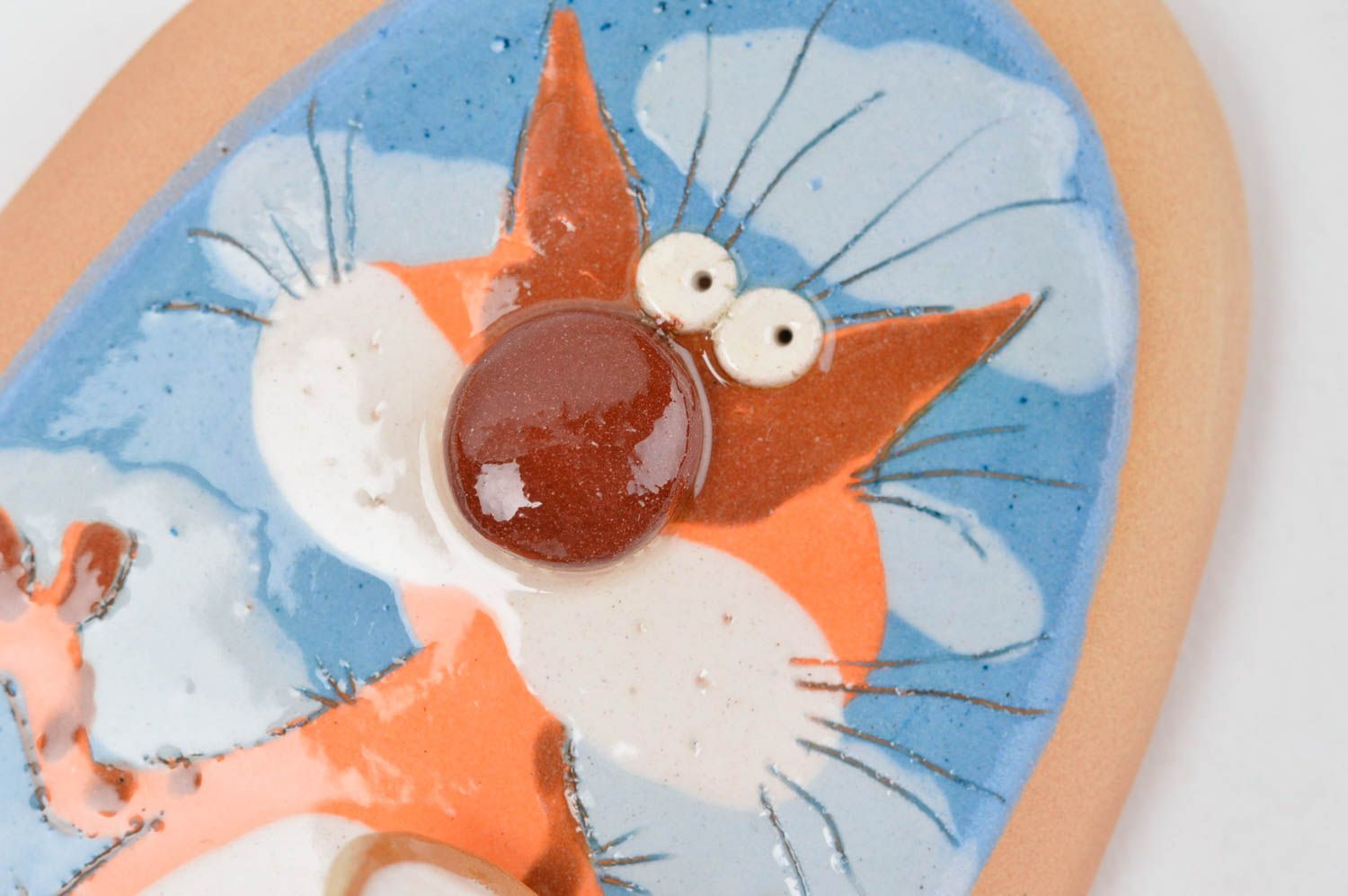 Хэнд мэйд магнит на холодильник декор для дома необычный подарок Кот с кувшином фото 5