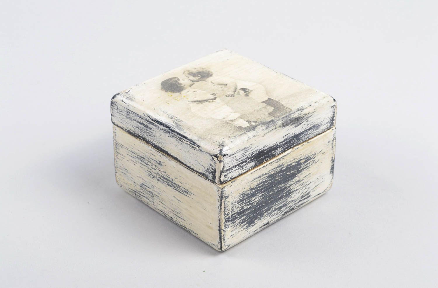 Caja de madera hecha a mano decoración de interior artesanal regalo original foto 1