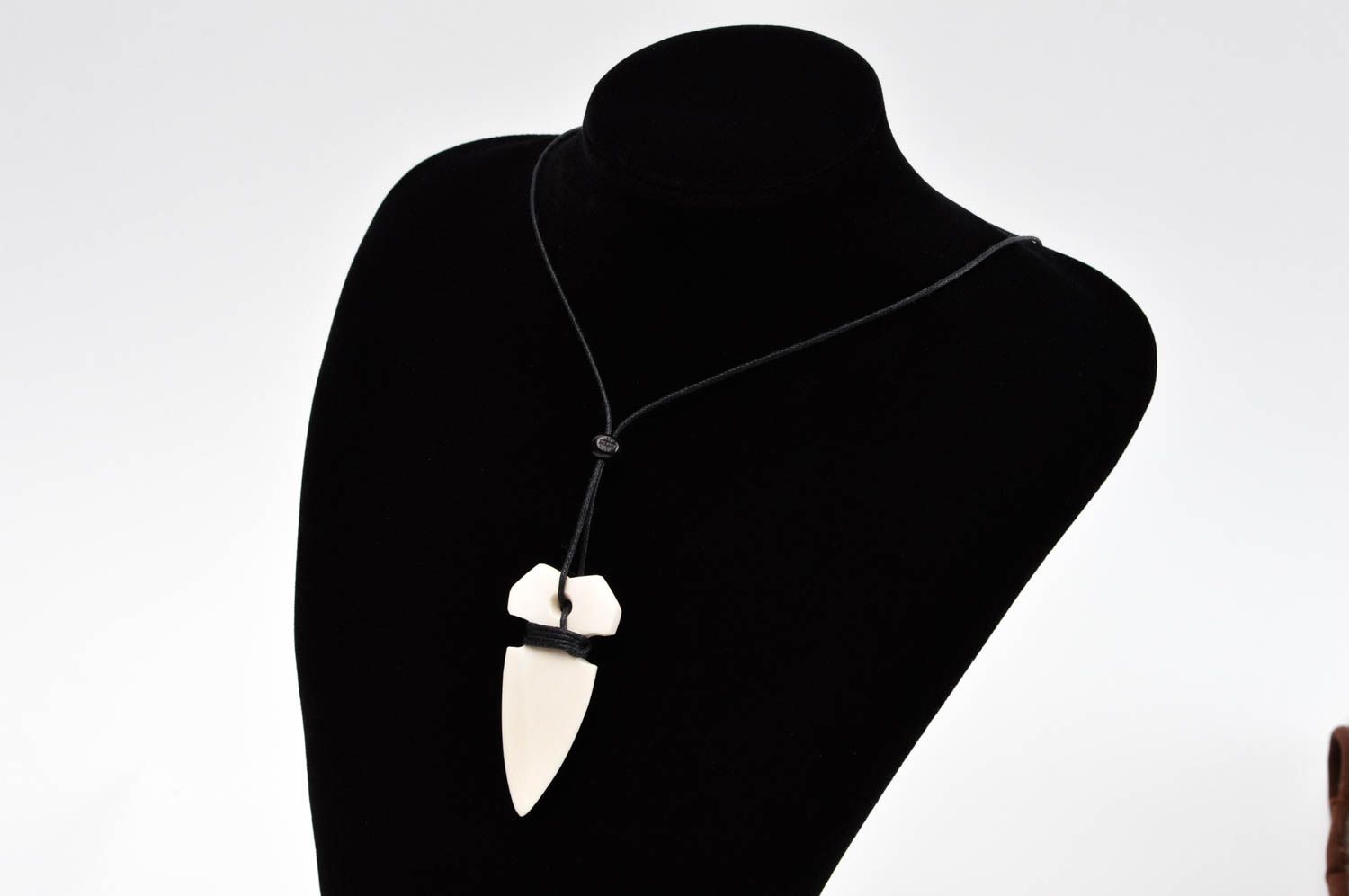 Neck accessory handmade unusual bone fang pendant necklace fashion jewelry photo 2